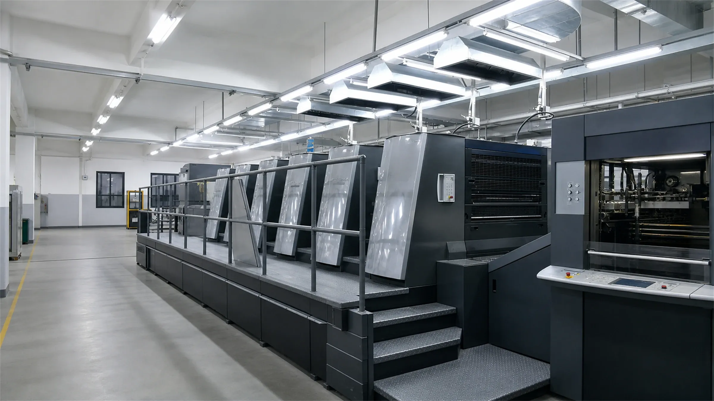 Heidelberg-class multi-color offset printing press in production
