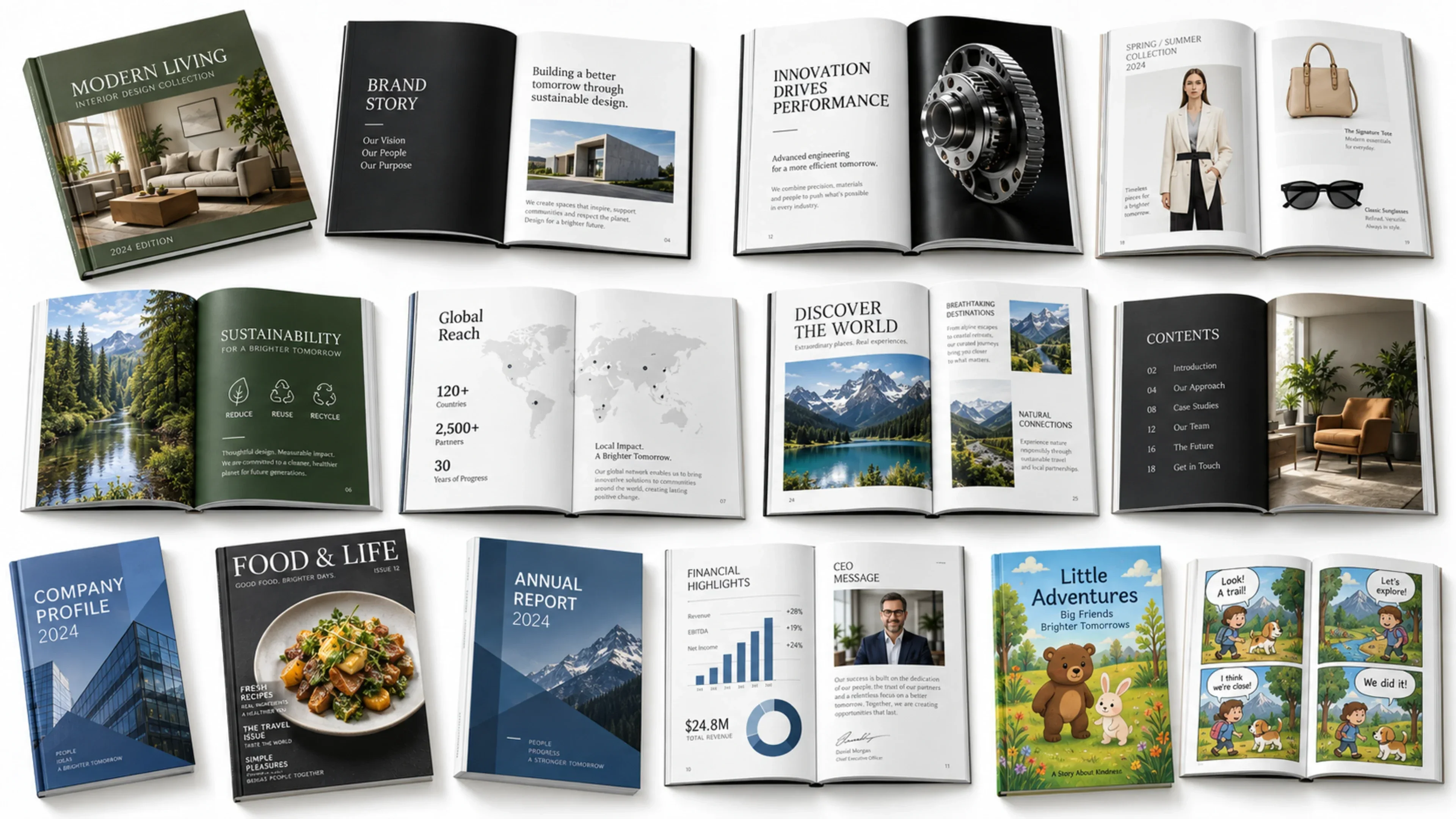 Visual reference for multi-product catalogs, books and brochures