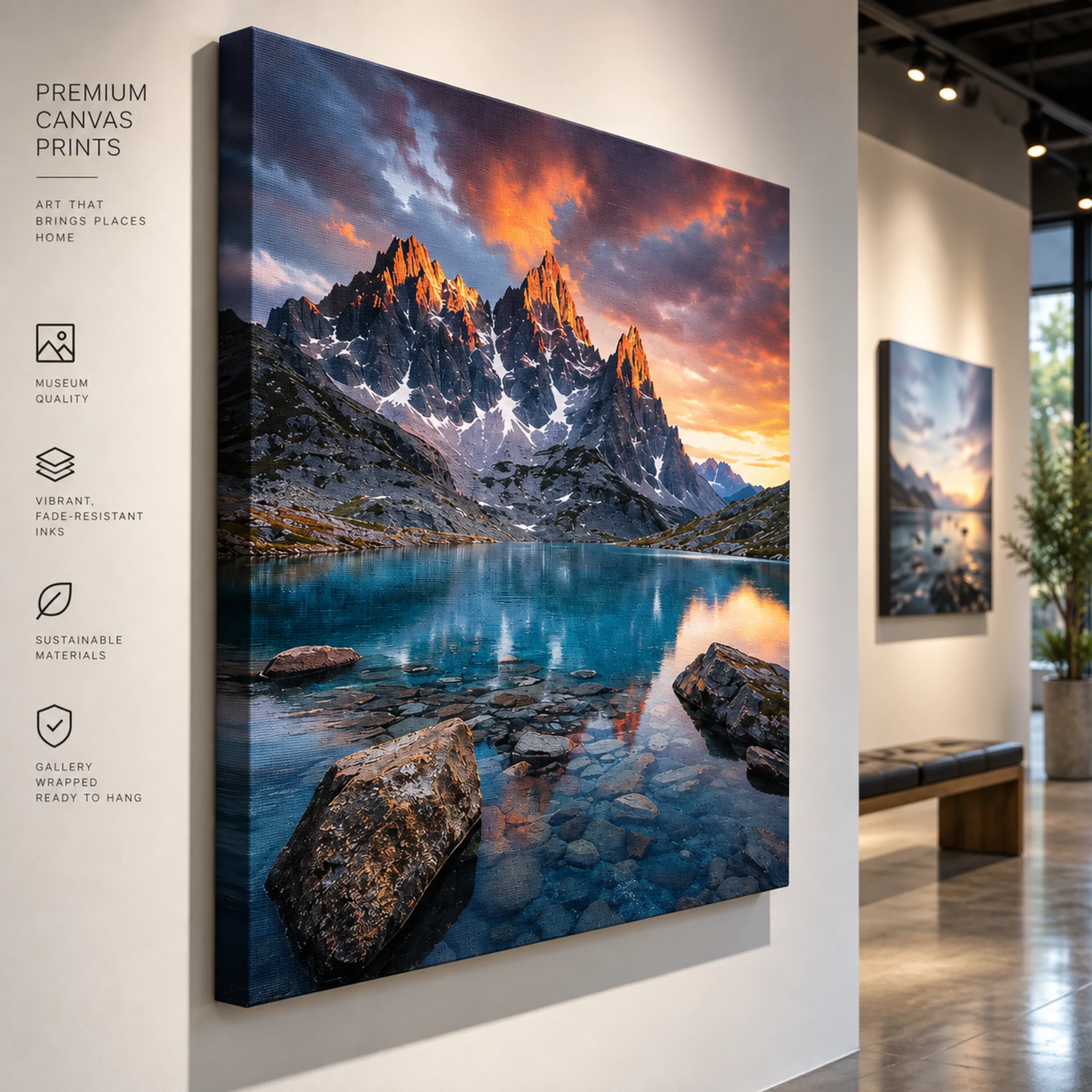 Visual reference for stretched canvas printing